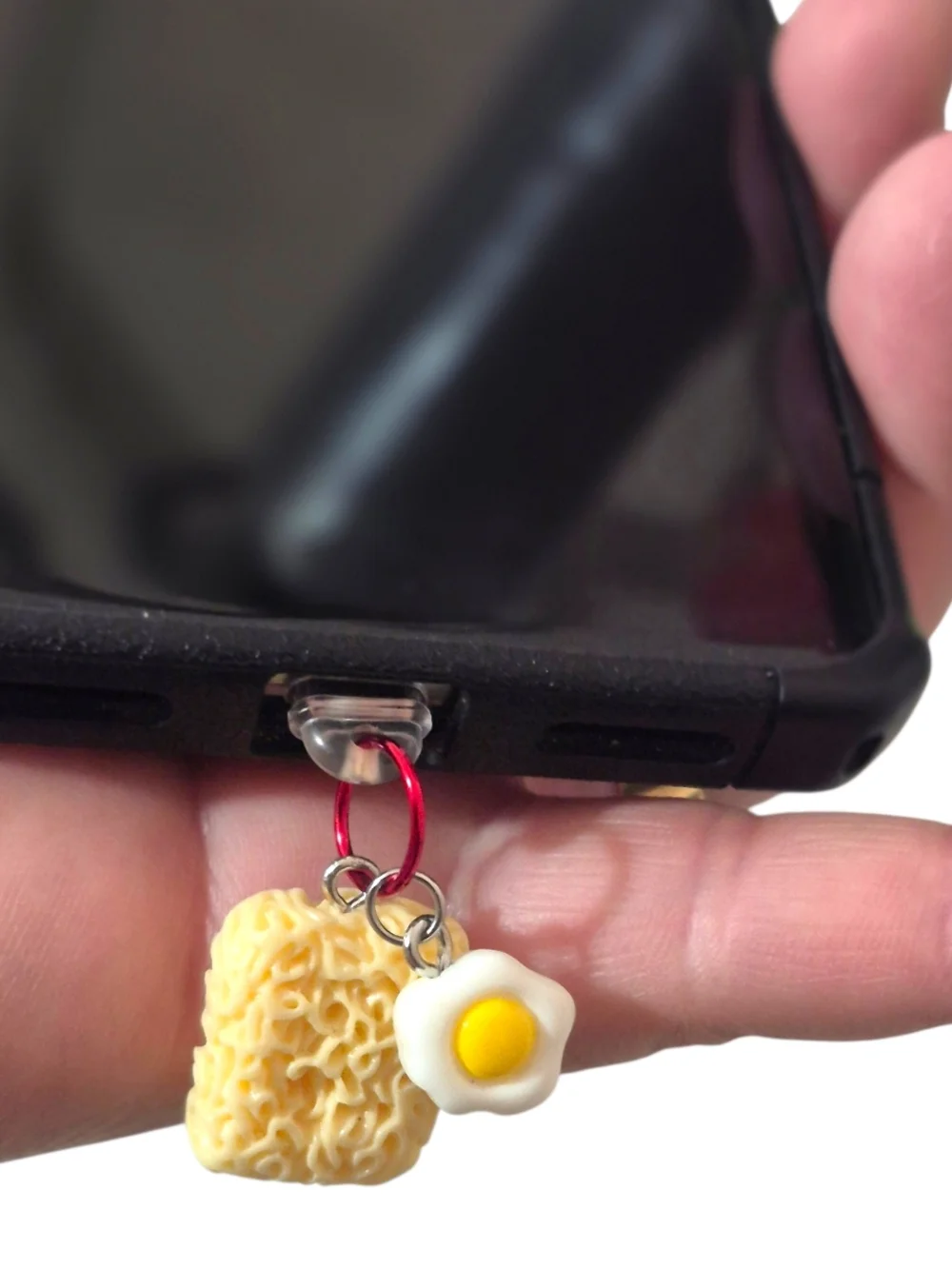 BULDAK Yellow Ramen Noodle Type C Dust Plug☆ Fried Egg Charm